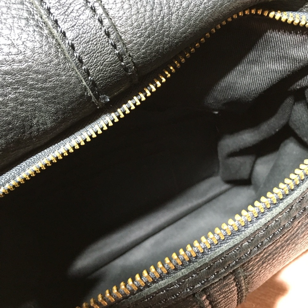 FOSSIL Fold Over Erin Leather Tote Shoulder Handbag 2 Way Carry - Picture 12 of 14